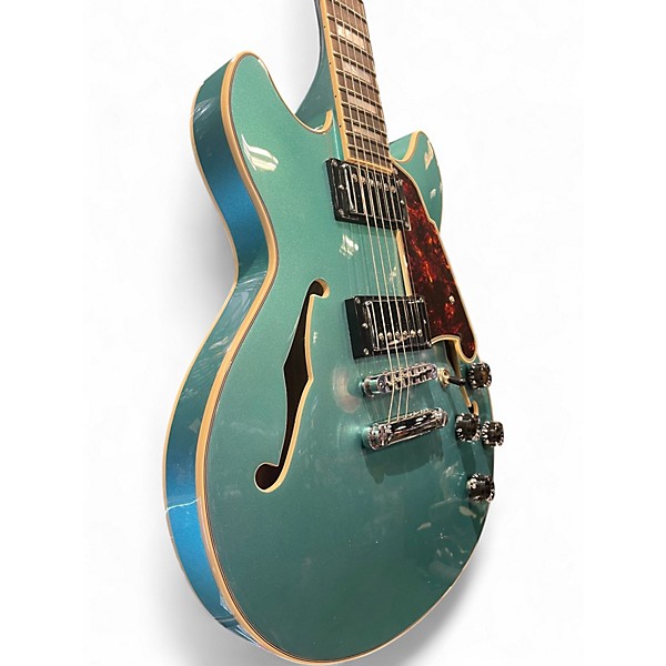 Used D'Angelico DAPMINIDCOTCSCB Blue Hollow Body Electric Guitar