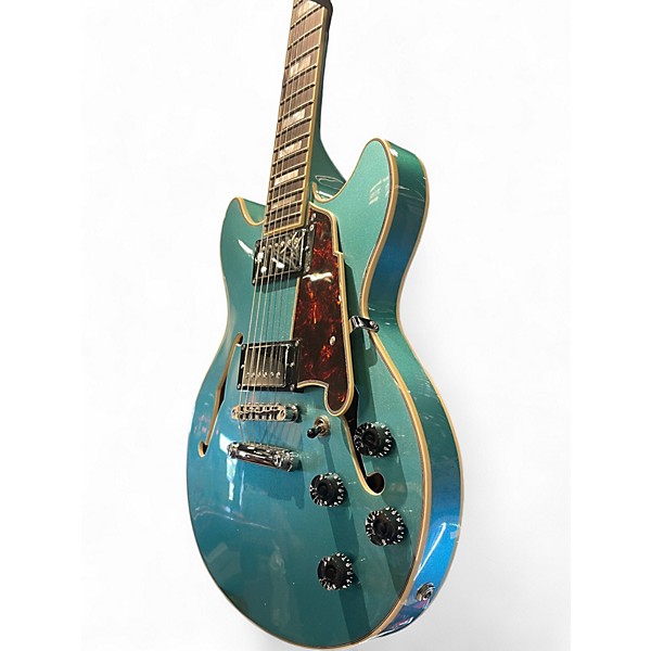 Used D'Angelico DAPMINIDCOTCSCB Blue Hollow Body Electric Guitar