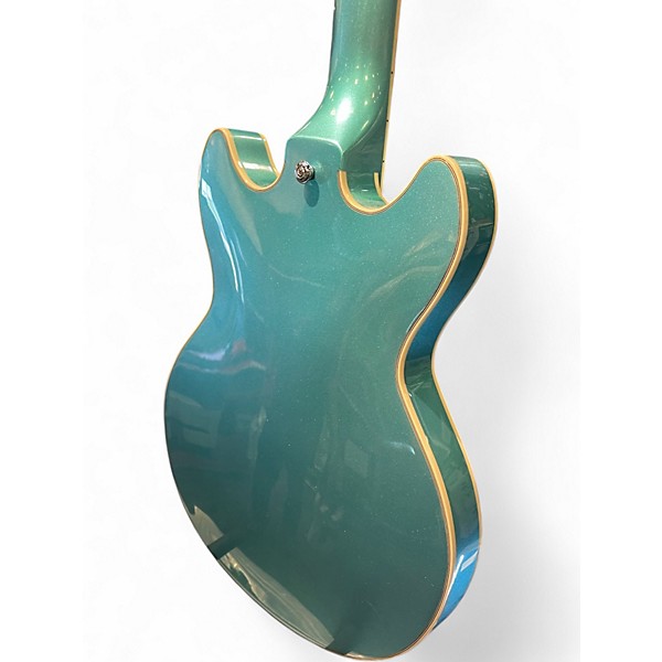 Used D'Angelico DAPMINIDCOTCSCB Blue Hollow Body Electric Guitar