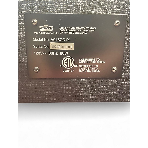 Used VOX AC15CC1X Tube Guitar Combo Amp