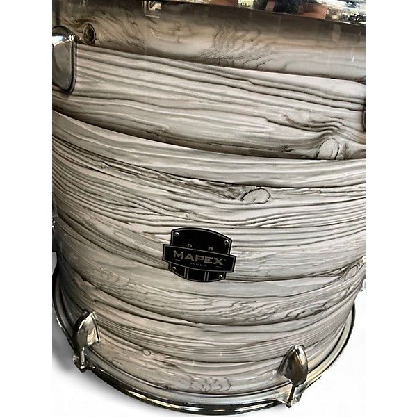 Used Mapex 8 Piece Venus Black and White Drum Kit
