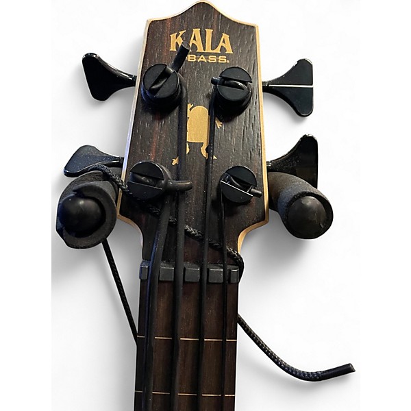 Used Kala Striped Ebony Fretless U-BASS Natural Ukulele