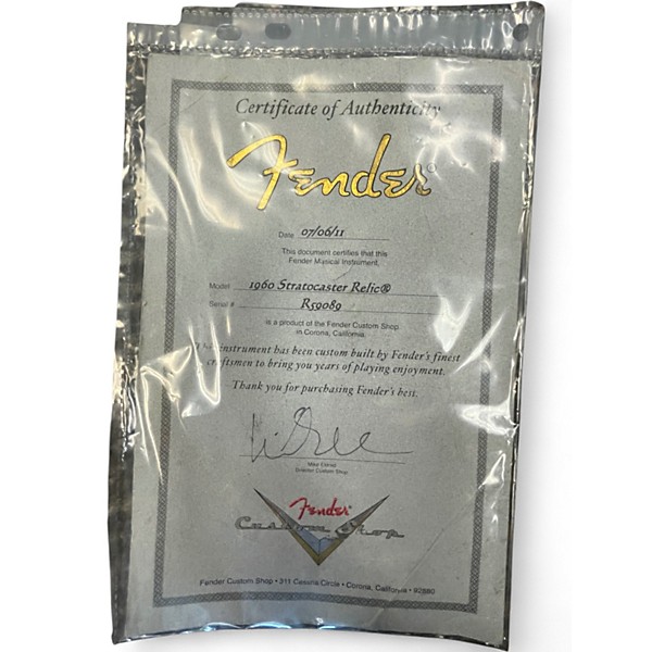 Used Fender Custom Shop 1960s Stratocaster Relic Seafoam Green Solid Body Electric Guitar