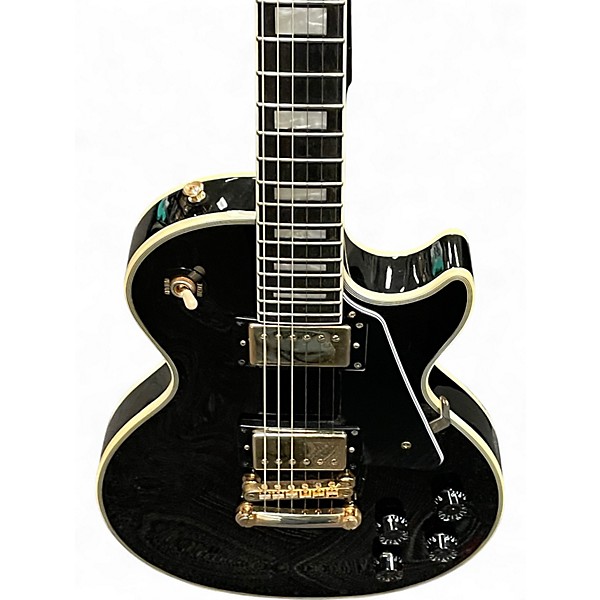 Used 2021 Epiphone Les Paul Custom Black Solid Body Electric Guitar