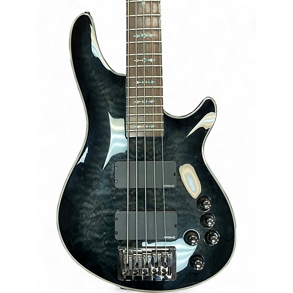 Used Schecter Guitar Research Damien Elite 5 String Charcoal Electric Bass Guitar
