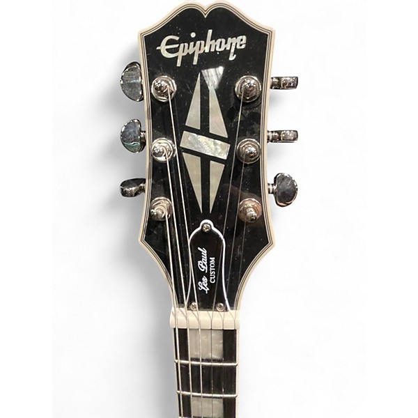 Used Epiphone Les Paul Custom Silverburst Solid Body Electric Guitar