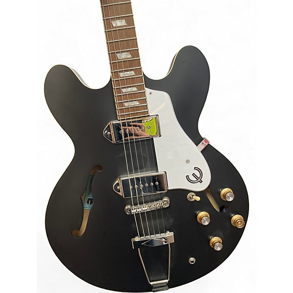 Used Epiphone WORN CASINO Flat Black Hollow Body Electric Guitar