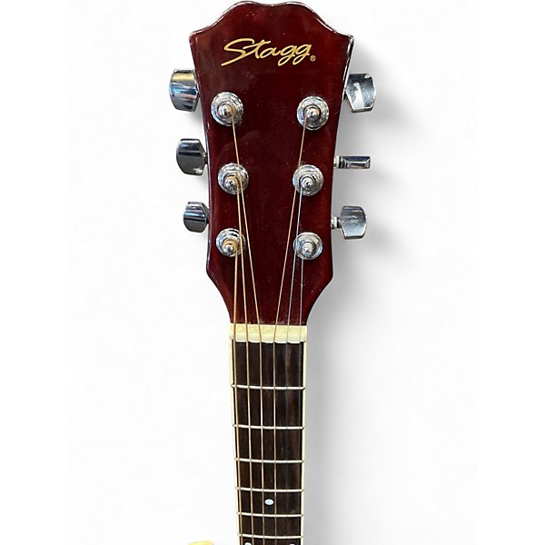 Used Stagg SW206CE Maroon Acoustic Electric Guitar