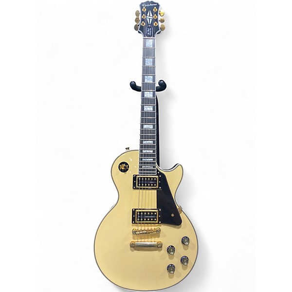Used Epiphone Les Paul Custom Pro Cream Solid Body Electric Guitar