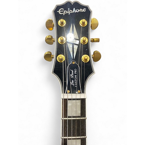 Used Epiphone Les Paul Custom Pro Cream Solid Body Electric Guitar