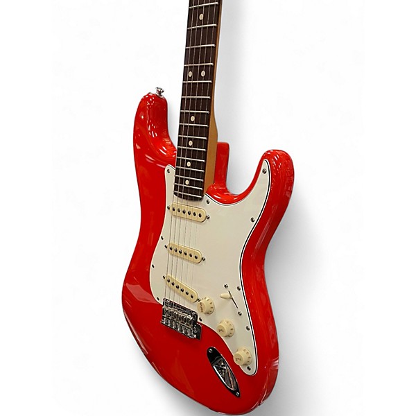 Used Fender Player Stratocaster Coral Red Solid Body Electric Guitar