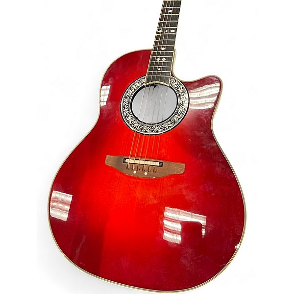 Used Ovation 1767 Legend Candy Red Burst Acoustic Electric Guitar