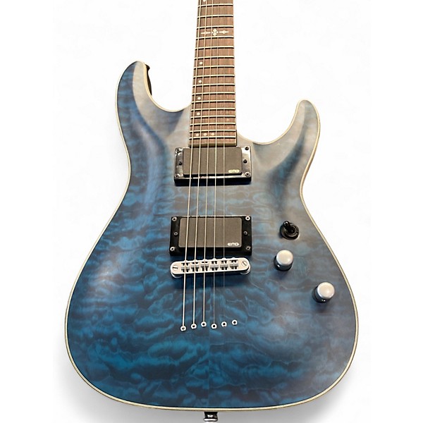 Used 2023 Schecter Guitar Research C1 Platinum Midnight Blue Solid Body Electric Guitar