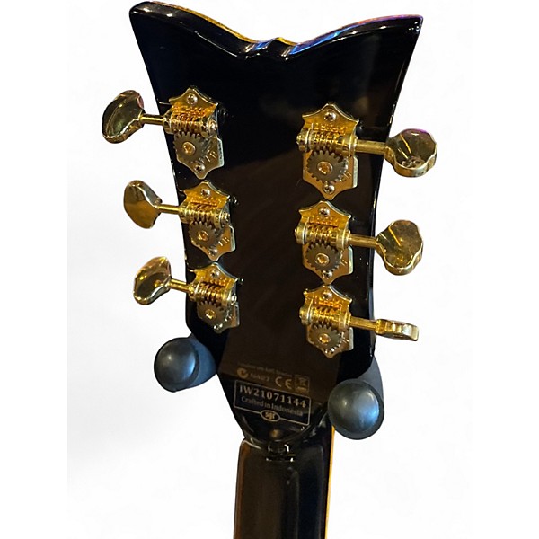 Used Schecter Guitar Research Coupe Black and Gold Solid Body Electric Guitar