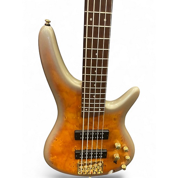 Used Ibanez SR405 5 String Mars Gold metallic burst Electric Bass Guitar