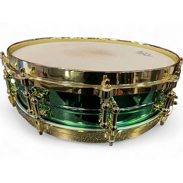 Used Ludwig 14X3.5 Carl Palmer Venus GREEN AND GOLD Drum