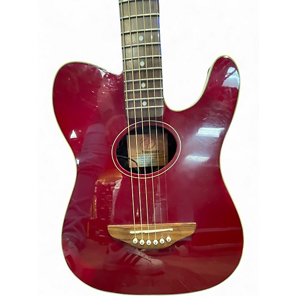 Used Fender Telecoustic Wine Red Acoustic Electric Guitar