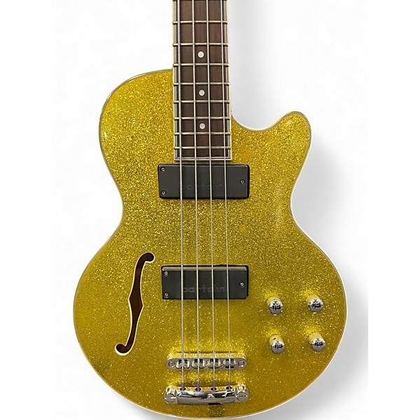 Used Waterstone Singer Singlecut gold sparkle Electric Bass Guitar