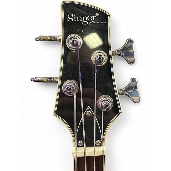 Used Waterstone Singer Singlecut gold sparkle Electric Bass Guitar