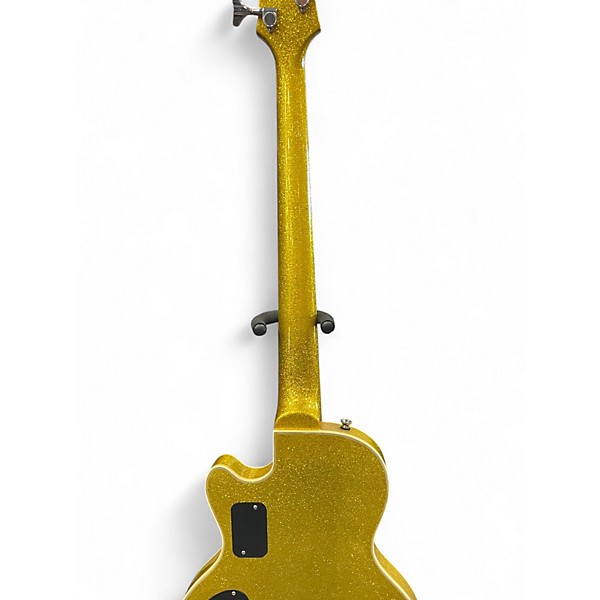 Used Waterstone Singer Singlecut gold sparkle Electric Bass Guitar