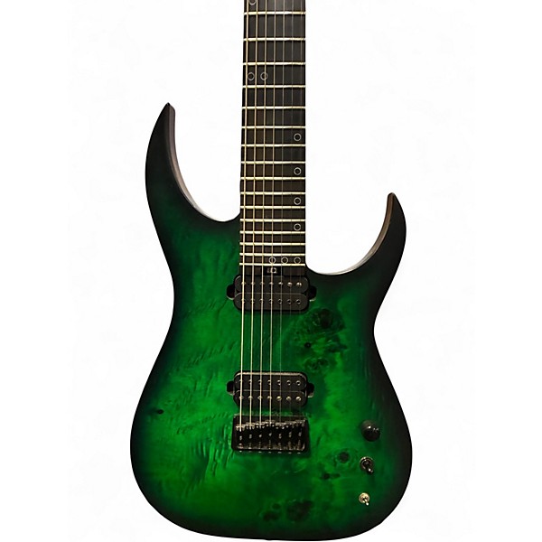 Used Schecter Guitar Research KM-7 MKIII Green Burst Solid Body Electric Guitar