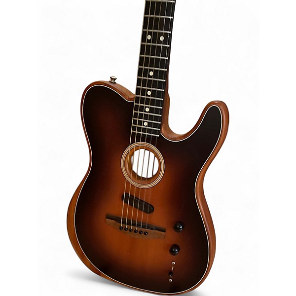 Used Fender American Acoustasonic Telecaster Natural Acoustic Electric Guitar