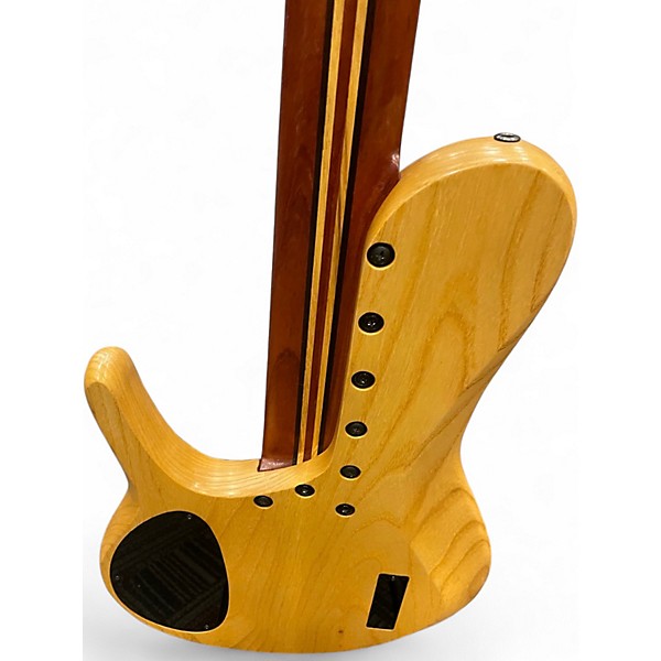 Used Prat Custom 5 String  Brown Electric Bass Guitar