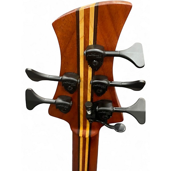 Used Prat Custom 5 String  Brown Electric Bass Guitar