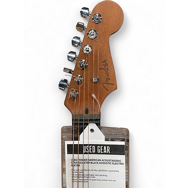 Used Fender American Acoustasonic Stratocaster Black Acoustic Electric Guitar