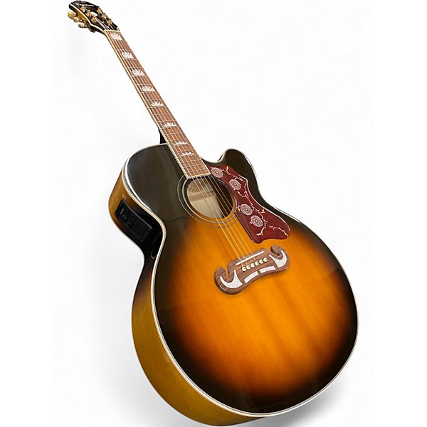 Used Epiphone EJ200SCE Tobacco Burst Acoustic Electric Guitar