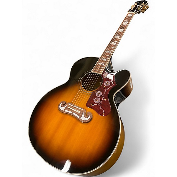 Used Epiphone EJ200SCE Tobacco Burst Acoustic Electric Guitar