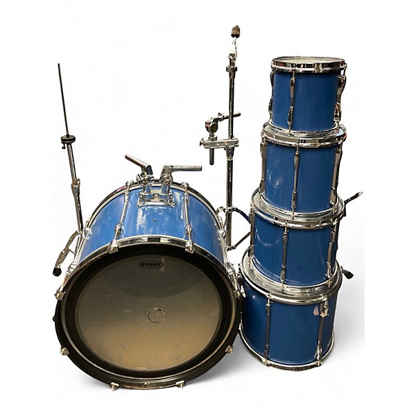 Used 1990s Pearl 5 Piece MLX Royal Blue Drum Kit