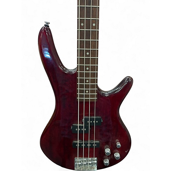 Used Ibanez GSR200 Trans Red Electric Bass Guitar