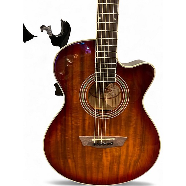 Used Washburn ea55g-a Amber Acoustic Electric Guitar