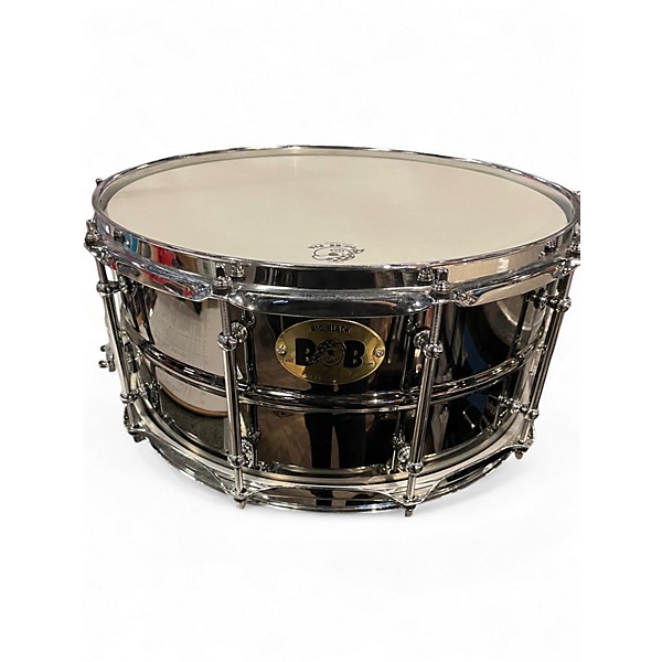 Used Pork Pie 14in BIG BLACK BOB 14' SNARE Black Chrome Drum