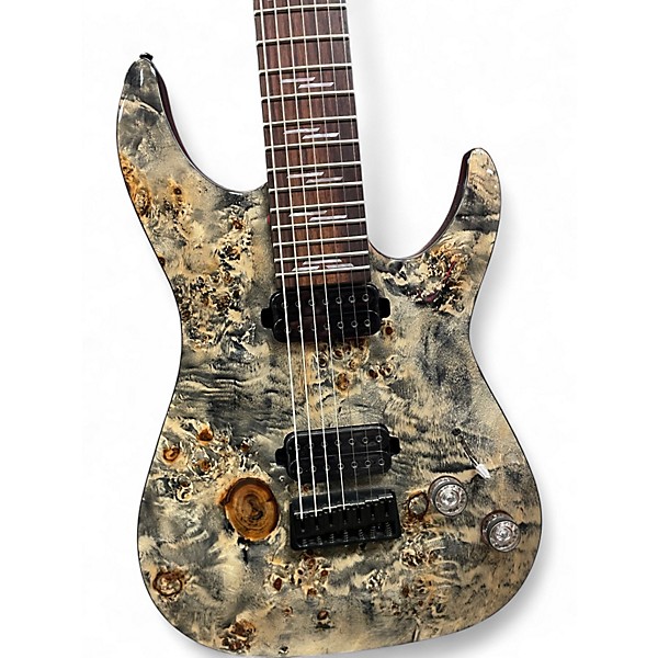 Used 2024 Schecter Guitar Research Omen Elite 7 Charcoal Solid Body Electric Guitar