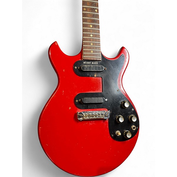 Vintage 1965 Gibson MELODY MAKER D CARDINAL RED Solid Body Electric Guitar