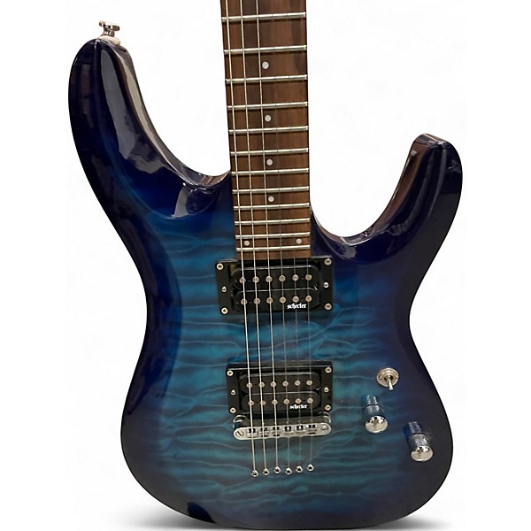 Used Schecter Guitar Research C-6 Plus Diamond Series Ocean Blue Burst Solid Body Electric Guitar