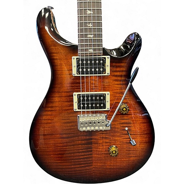 Used PRS SE Custom 24 Black Gold Sunburst Solid Body Electric Guitar