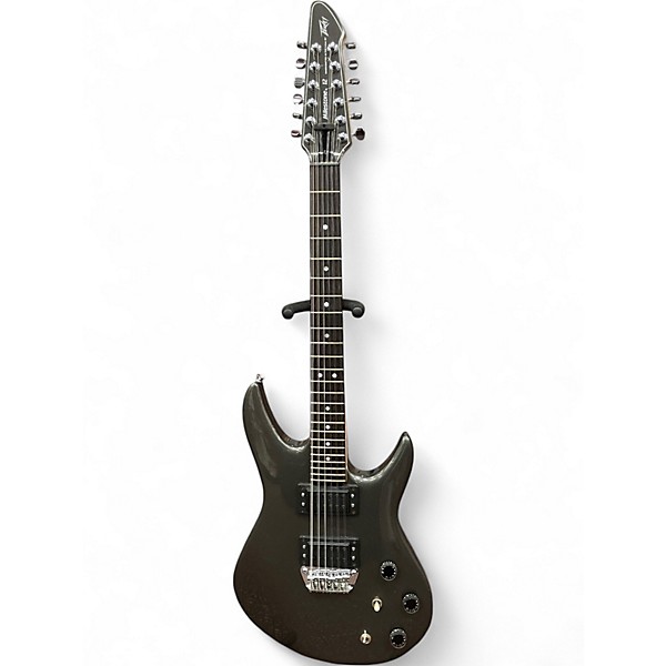 Vintage 1980s Peavey milestone 12 Silver Solid Body Electric Guitar