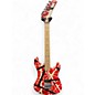 Used EVH Striped Series 5150 Red with Black and White Stripes Solid Body Electric Guitar thumbnail