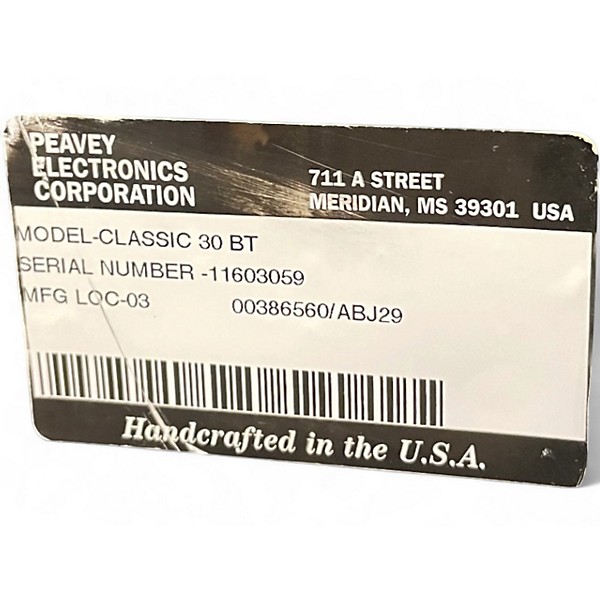 Used Peavey Classic 30 112 30W 1x12 Tube Tube Guitar Combo Amp