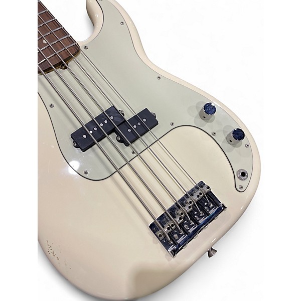 Used Fender American Standard Precision Bass V Olympic White Electric Bass Guitar