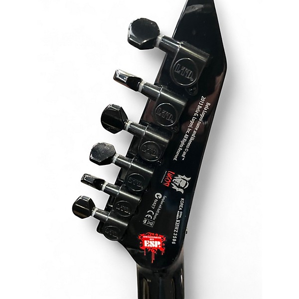 Used ESP LTD Kirk Hammett Signature White Zombie BLUE Solid Body Electric Guitar