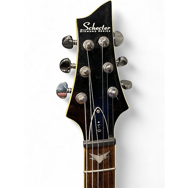 Used Schecter Guitar Research C1 Plus Trans Crimson Red Solid Body Electric Guitar