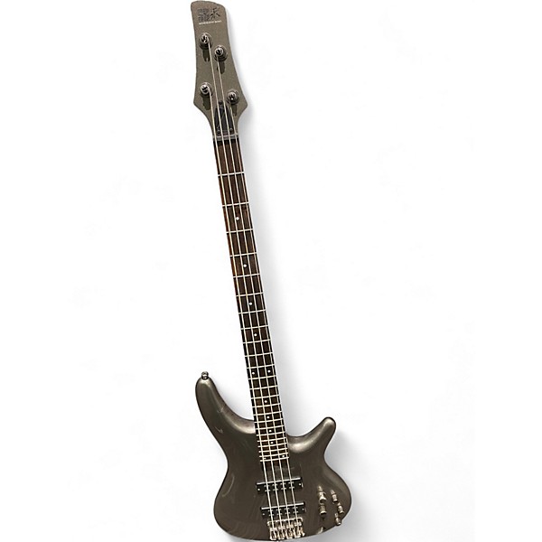 Used Ibanez SR300E Chrome Silver Electric Bass Guitar