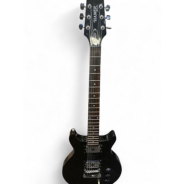 Used Hamer Sunburst F/T Black Solid Body Electric Guitar