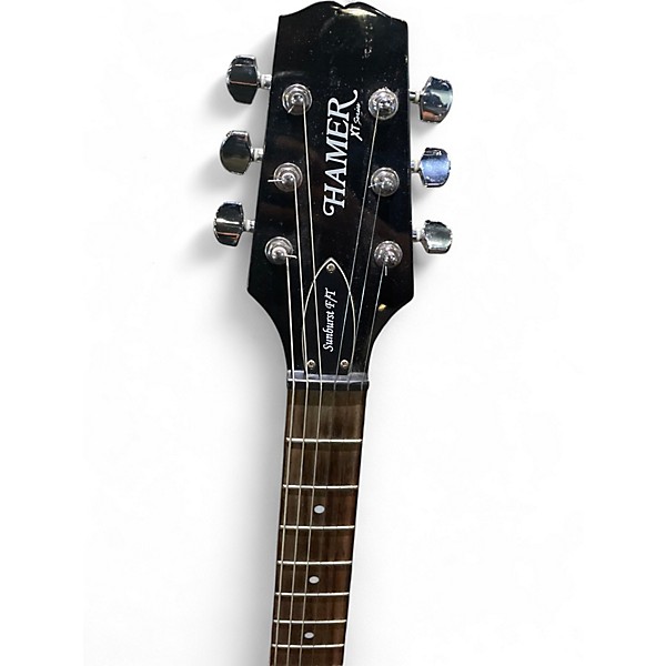 Used Hamer Sunburst F/T Black Solid Body Electric Guitar