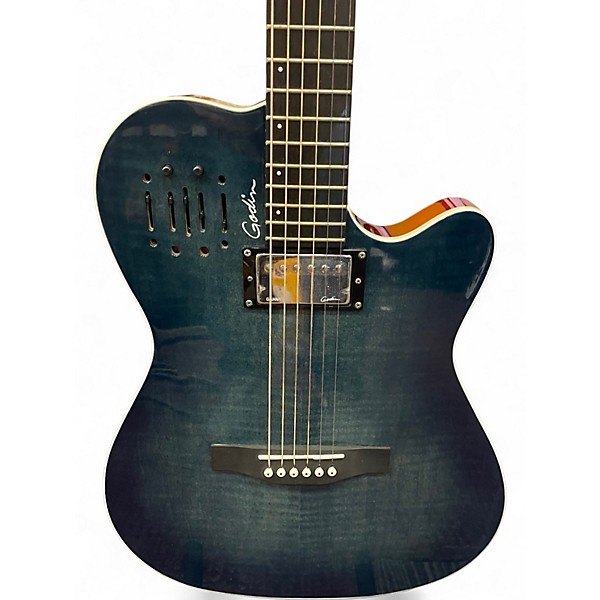 Used 2019 Godin A6 Ultra Denim Blue Acoustic Electric Guitar
