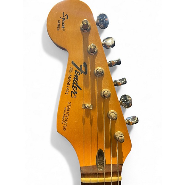 Used Fender Squier Series Stratocaster Black Solid Body Electric Guitar